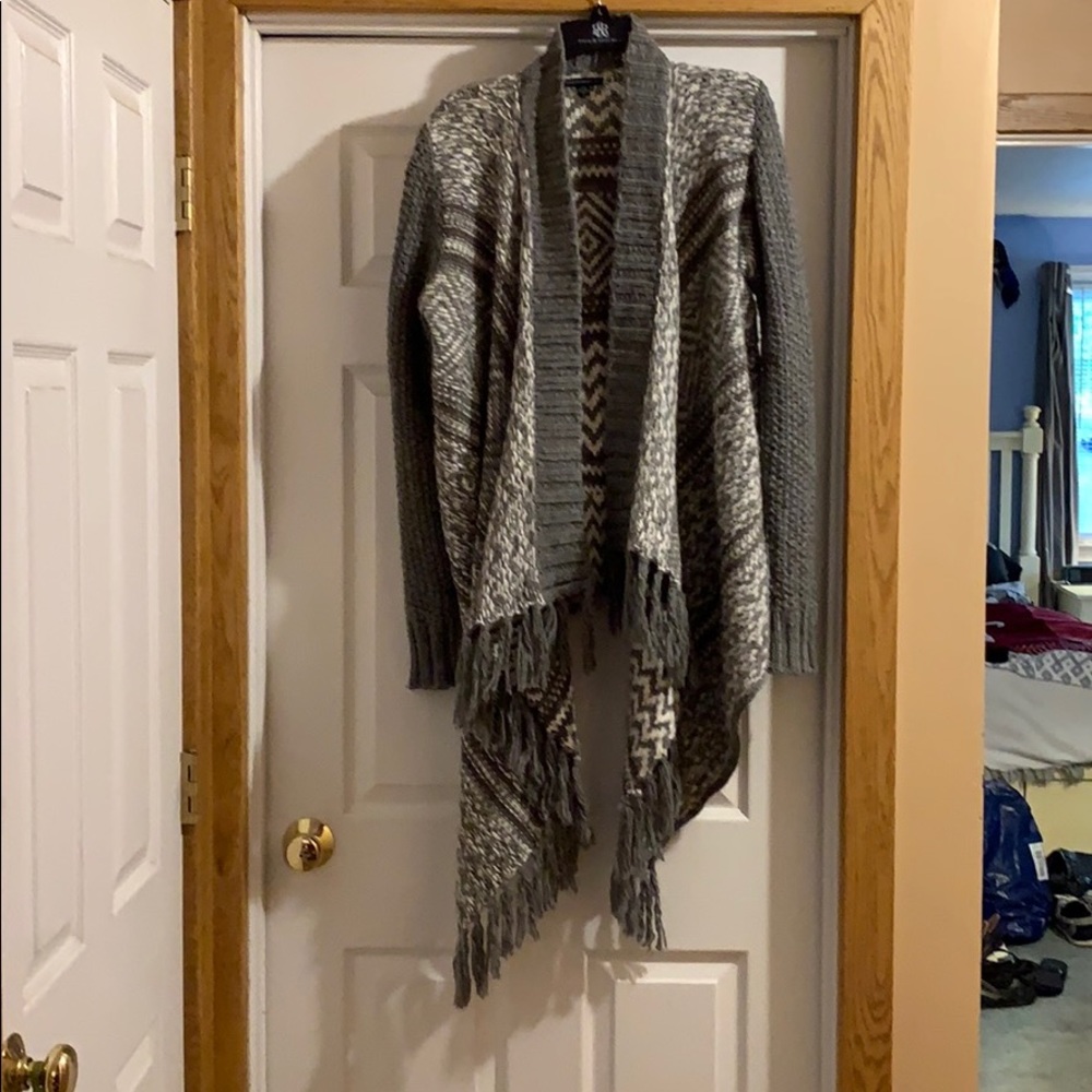 Grey and white cardigan